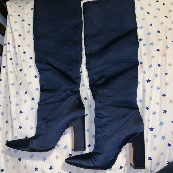 Zara Shoes - Zara satin blue boots